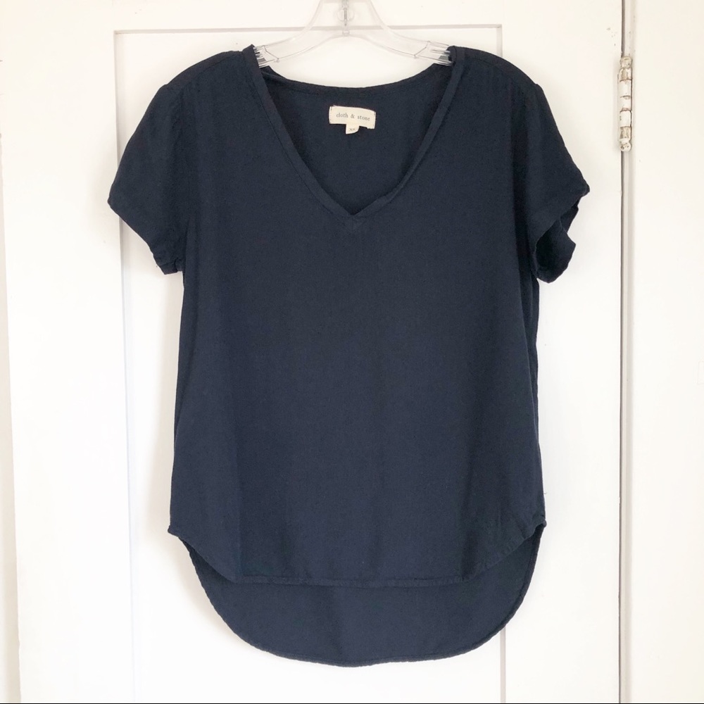Anthropologie Cloth & Stone Navy Blouse